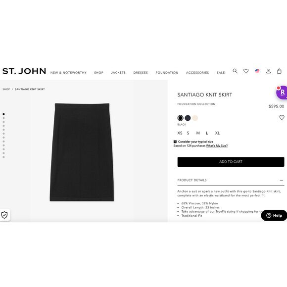 ~ St. John Caviar 12 Skirt Black Long Maxi Floor Side Slit Luxury Knit 14 16 XL - Picture 2 of 10